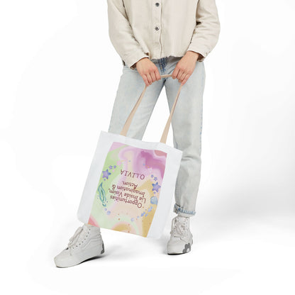 Personalized Initial Quote Ocean Theme Canvas Tote Custom Name