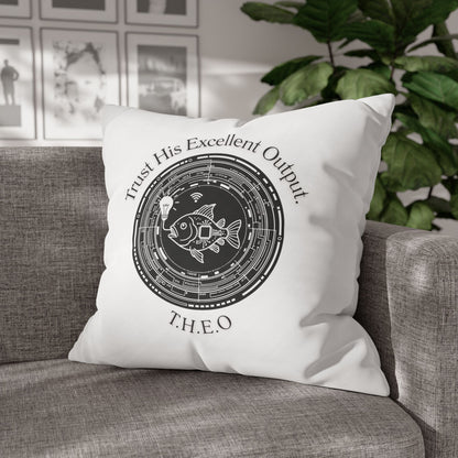 Personalized Initial Quote Fish — Custom Sayings on Square Poly Canvas Pillowcase