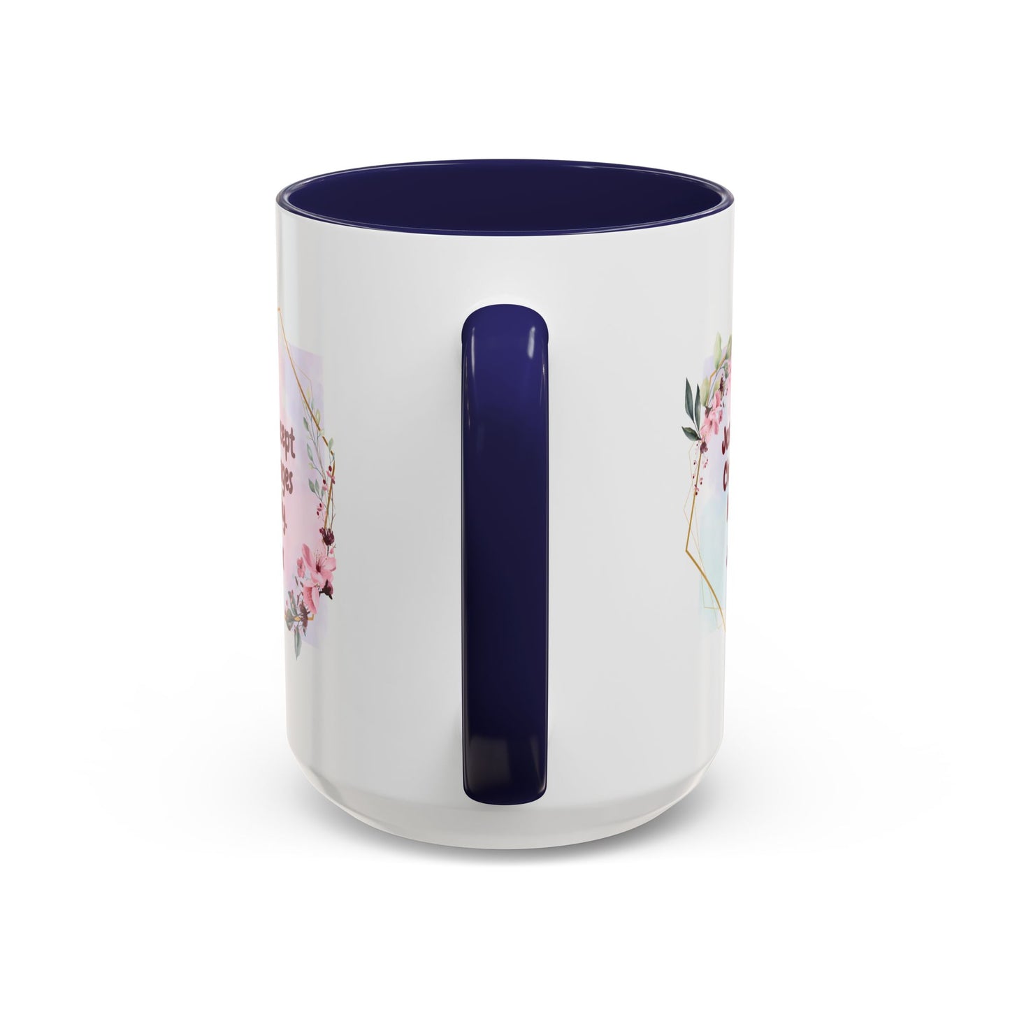 Personalized Floral Frame Accent Coffee Mug