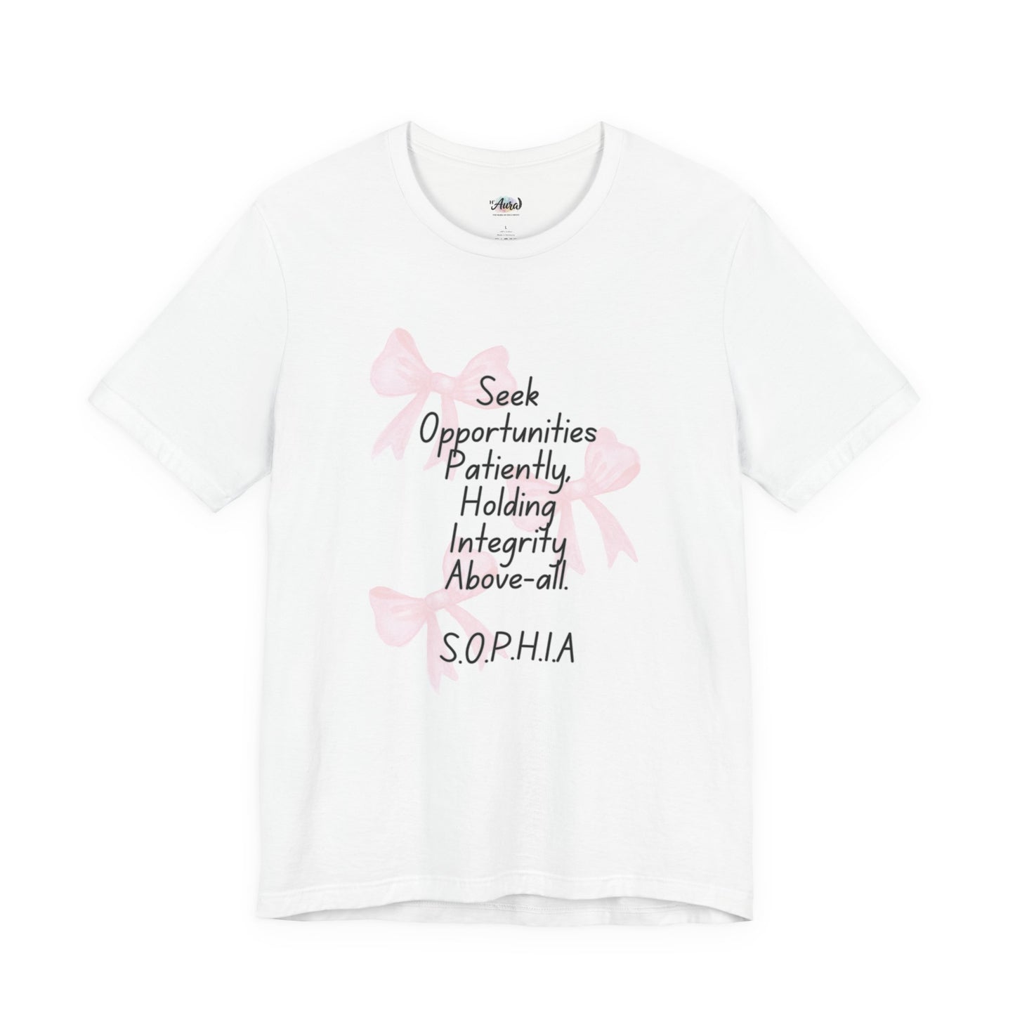 Personalized Pink Bow Graphic Tee