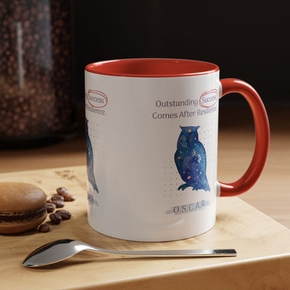 Personalized Initial Galaxy Owl Accent Coffee Mug