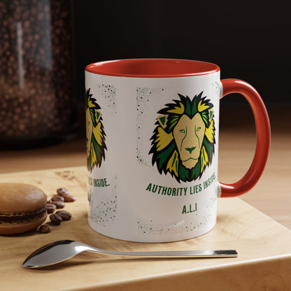 Personalized Initial Lion Accent Coffee Mug
