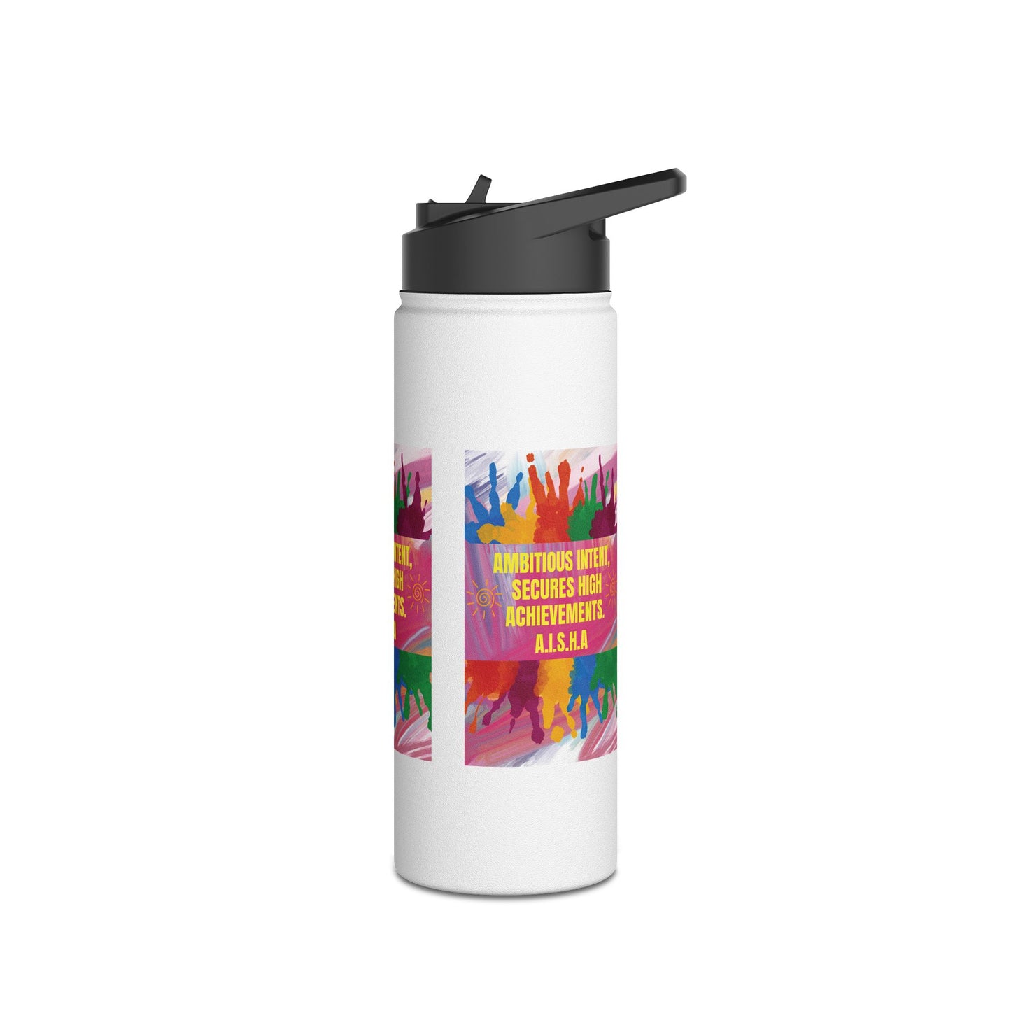 Personalized Initial Quote Colorful Paint Stainless Steel Water Bottle