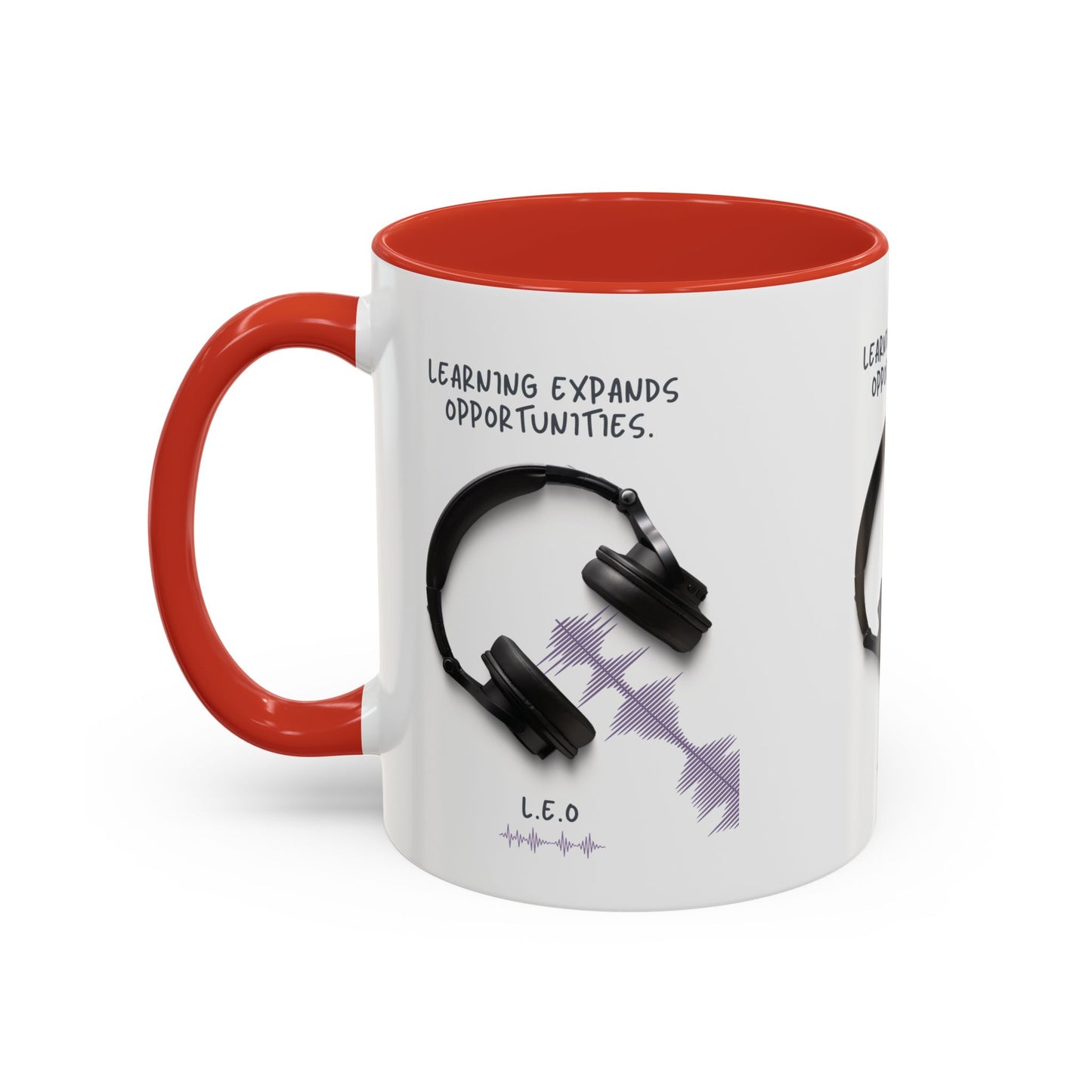 Personalized Initial Headphones Accent Coffee Mug