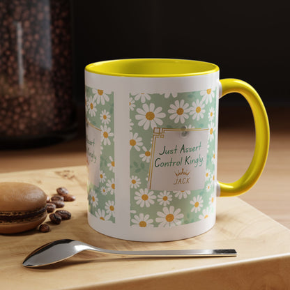 Personalized Floral Message Accent Coffee Mug