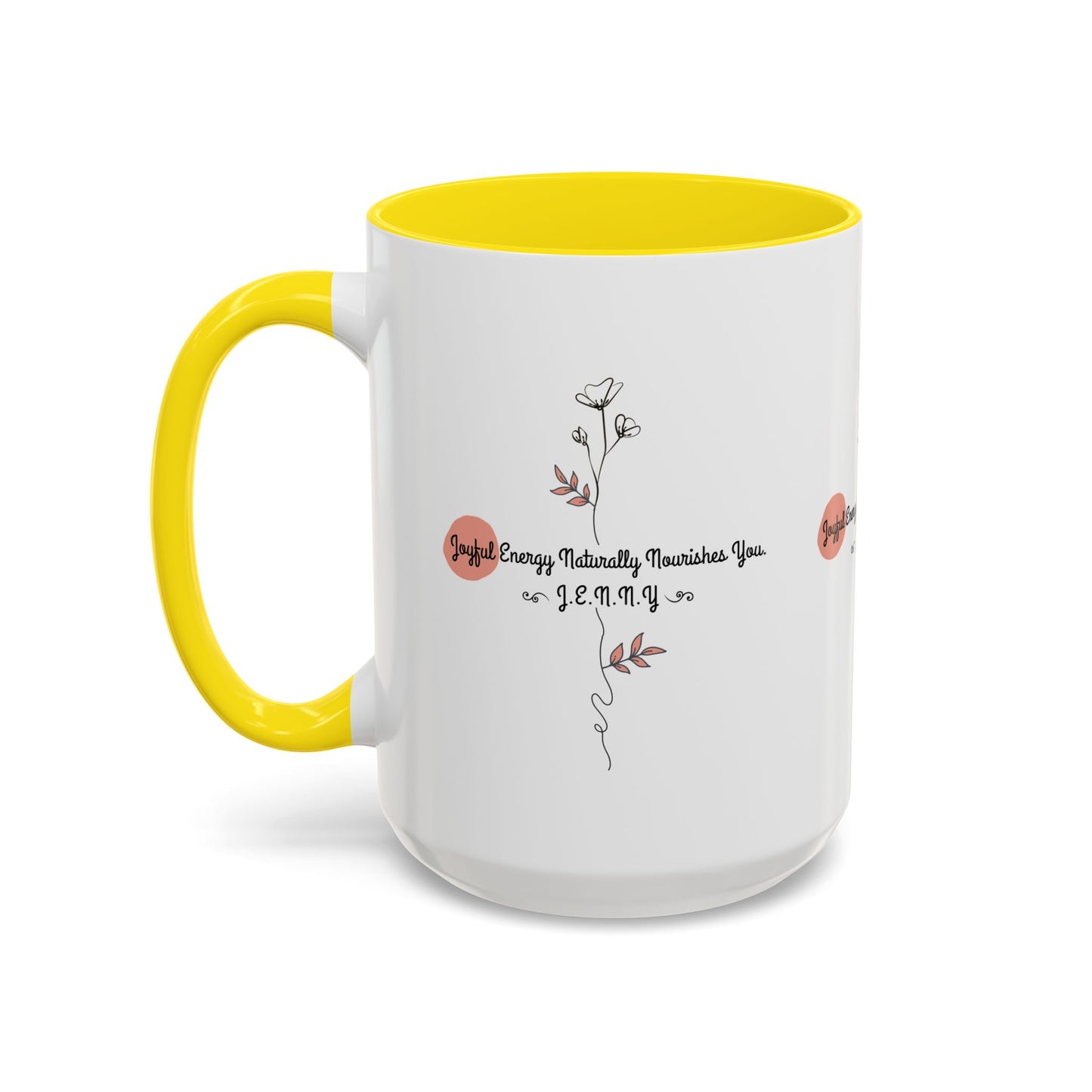 Personalized Initial Floral Minimalist Accent Coffee Mug