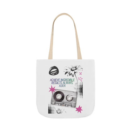 Personalized Initial Quote Cassette Vibes Canvas Tote Custom Name