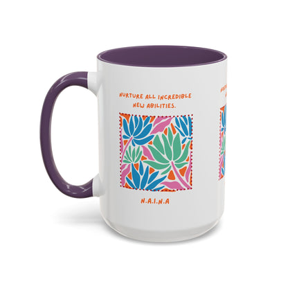 Personalized Initial Floral Momentum Accent Coffee Mug
