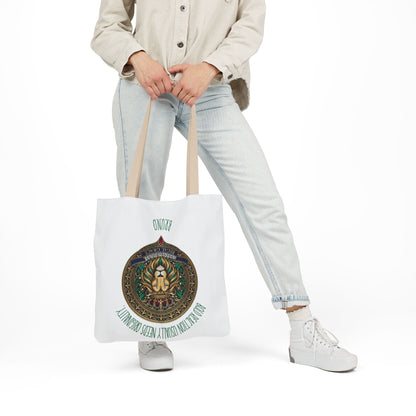 Personalized Initial Quote Circle Lion Canvas Tote Custom Name