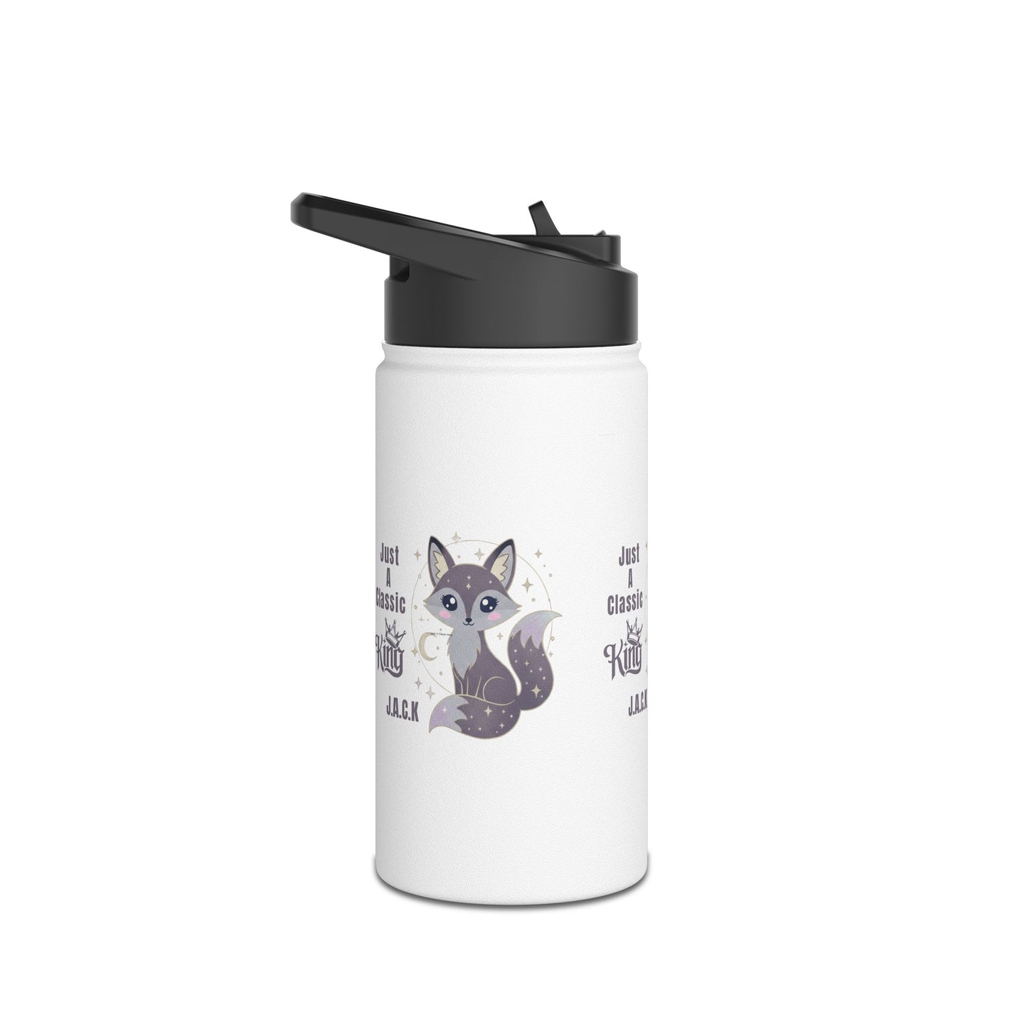 Personalized Initial Quote Fox King Stainless Steel Water Bottle
