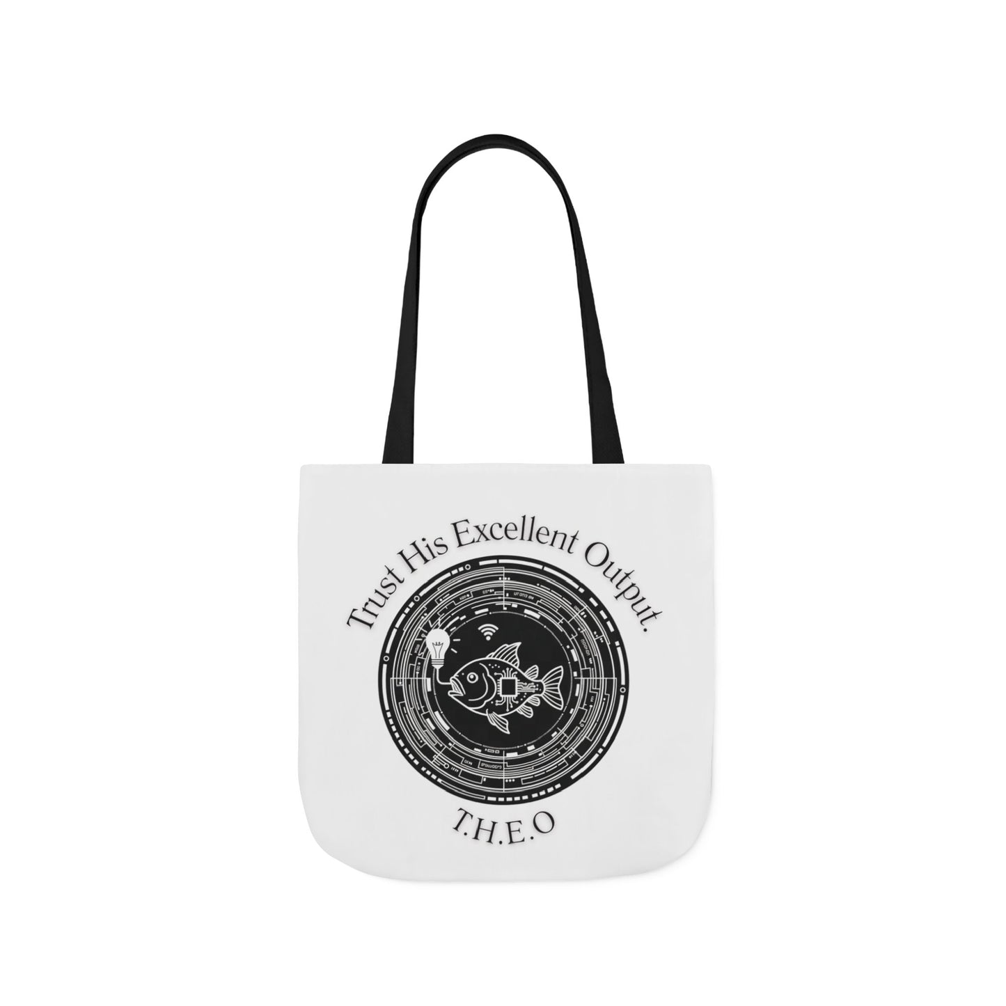 Personalized Initial Quote Circle Fish Canvas Tote Custom Name