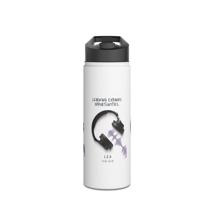 Personalized Initial Quote Headphones Stainless Steel Water Bottle