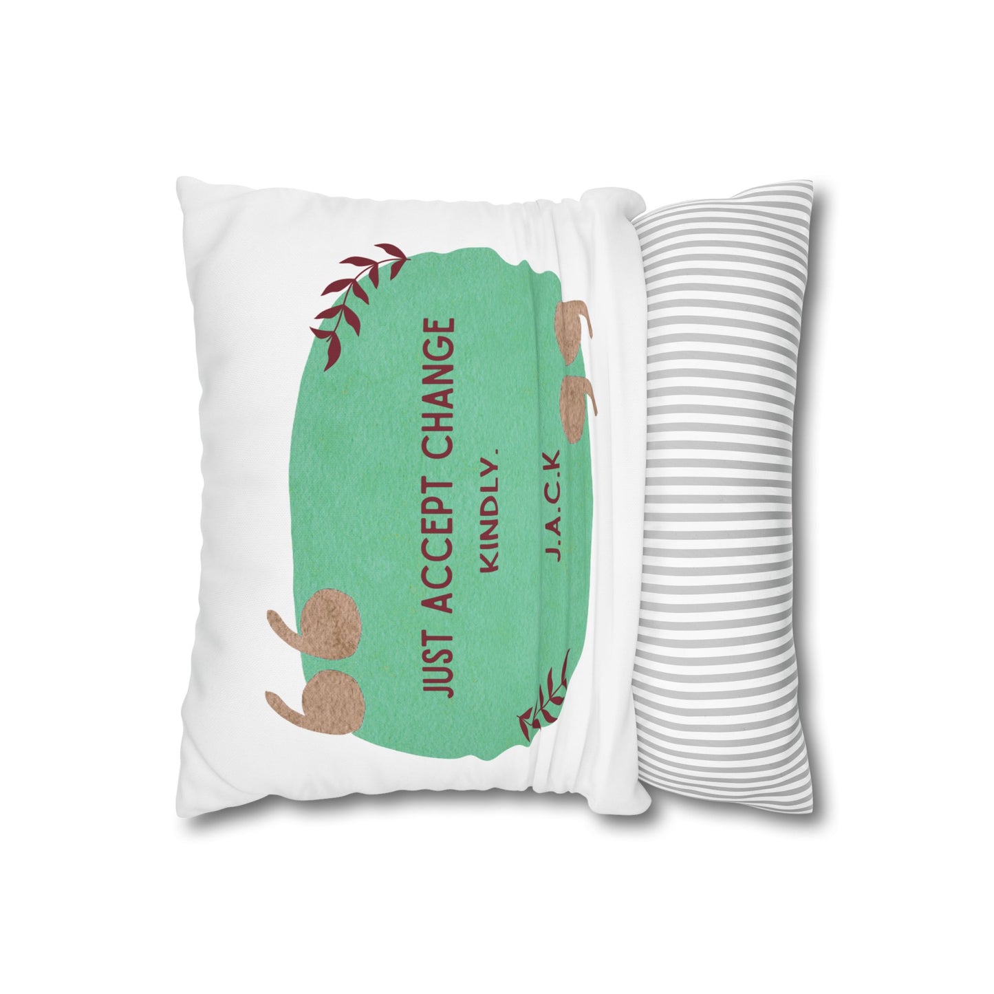 Personalized Initial Quote Oval Note — Custom Sayings on Square Poly Canvas Pillowcase
