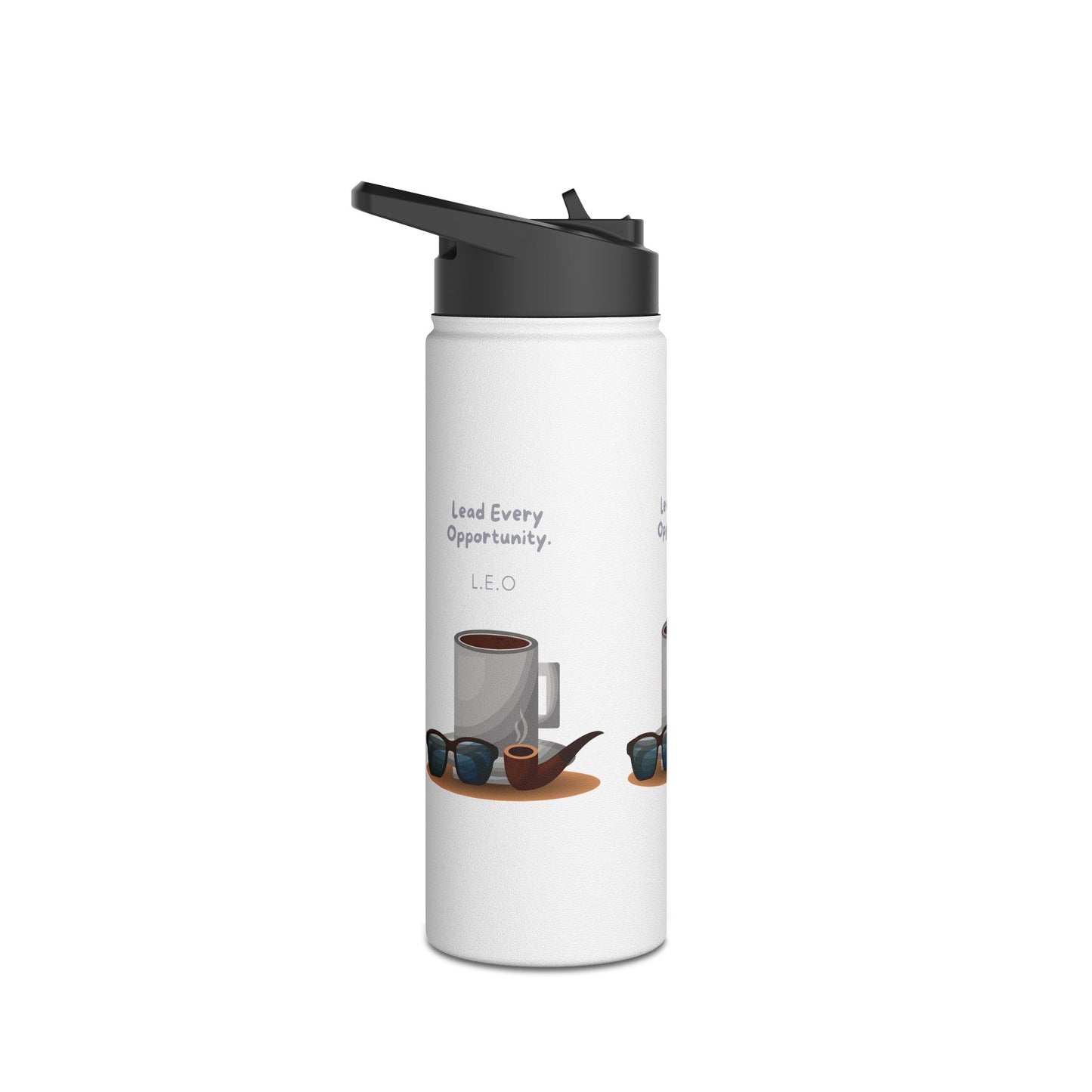 Personalized Initial Quote Sunglasses and Coffee Stainless Steel Water Bottle