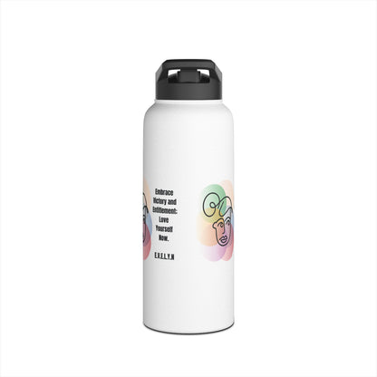 Personalized Initial Quote Sketch Girl Stainless Steel Water Bottle