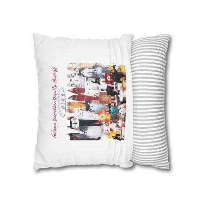 Personalized Initial Quote Cat Collage — Custom Sayings on Square Poly Canvas Pillowcase