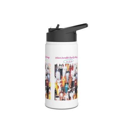 Personalized Initial Quote Cat Collage Stainless Steel Water Bottle