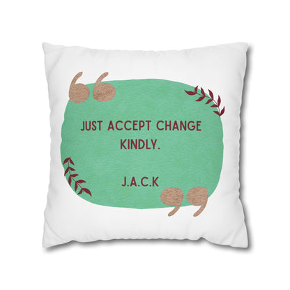 Personalized Initial Quote Oval Note — Custom Sayings on Square Poly Canvas Pillowcase