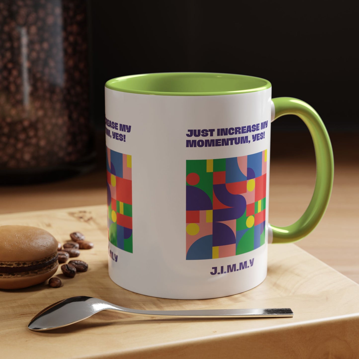 Personalized Initial Colorful Momentum Accent Coffee Mug