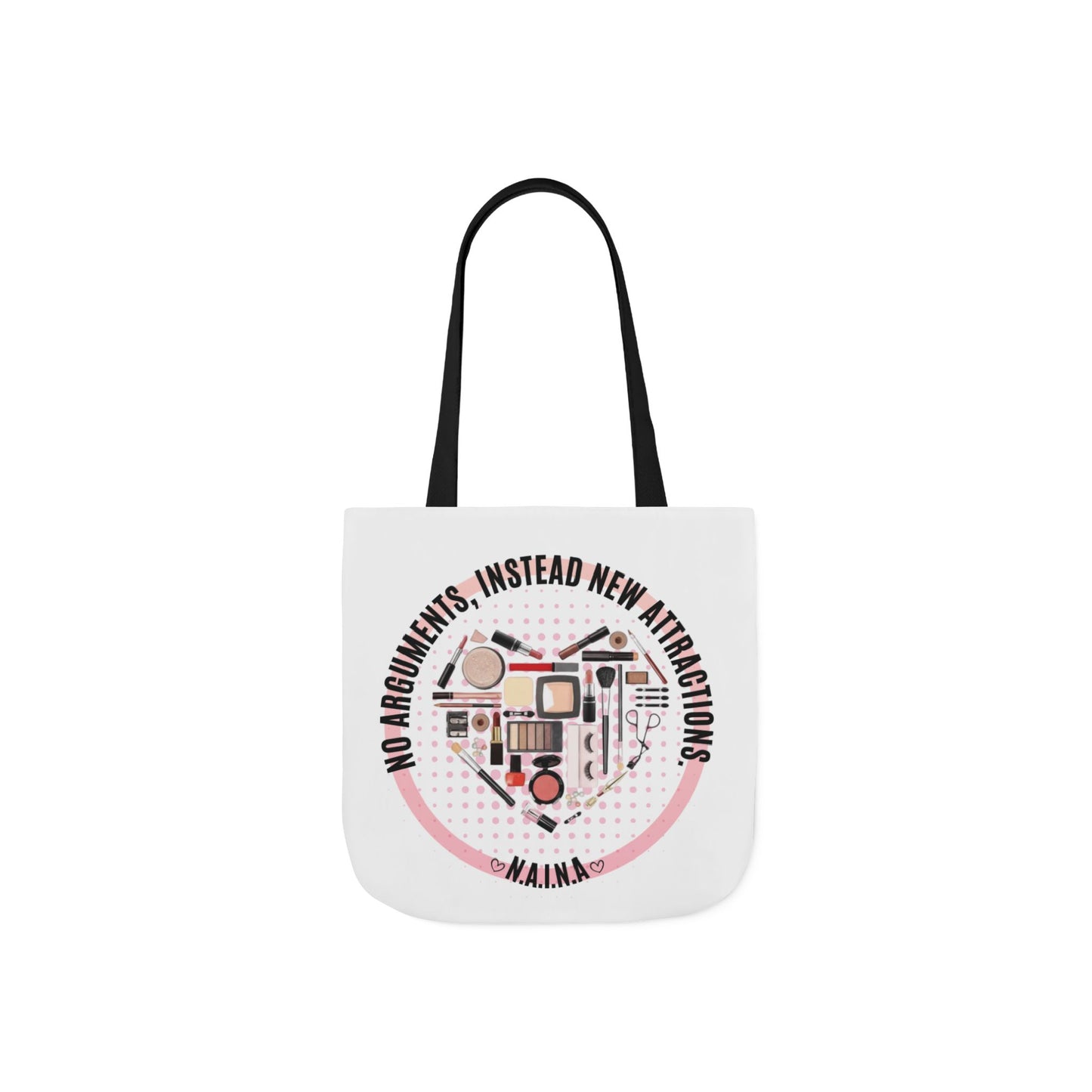 Personalized Initial Quote Cosmetic Heart Canvas Tote Custom Name