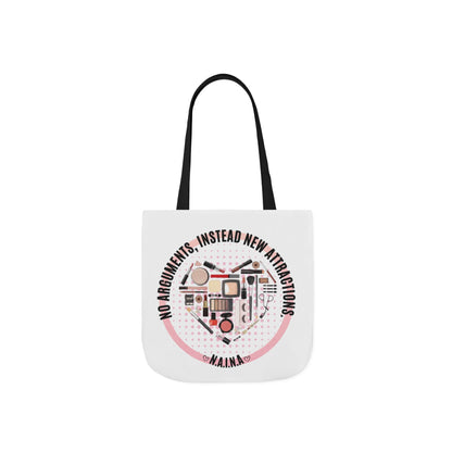 Personalized Initial Quote Cosmetic Heart Canvas Tote Custom Name