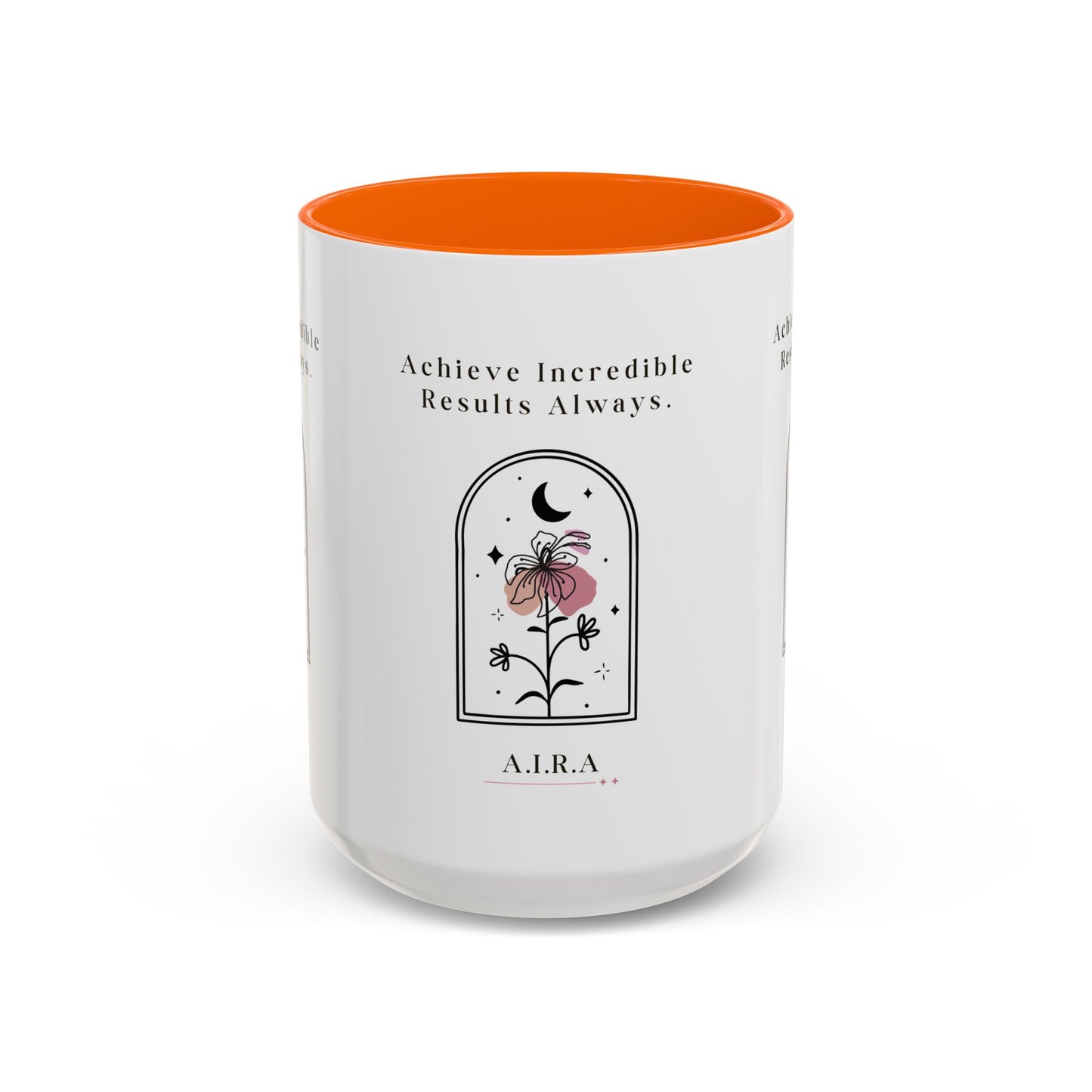 Personalized Initial Floral Moon Accent Coffee Mug