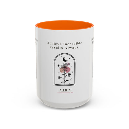 Personalized Initial Floral Moon Accent Coffee Mug