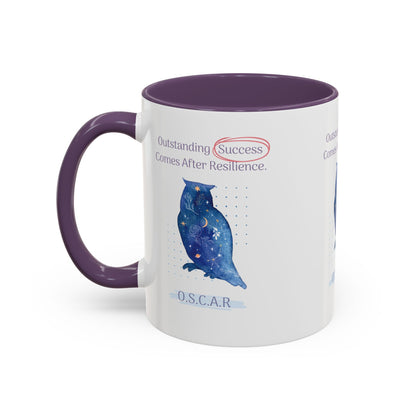 Personalized Initial Galaxy Owl Accent Coffee Mug