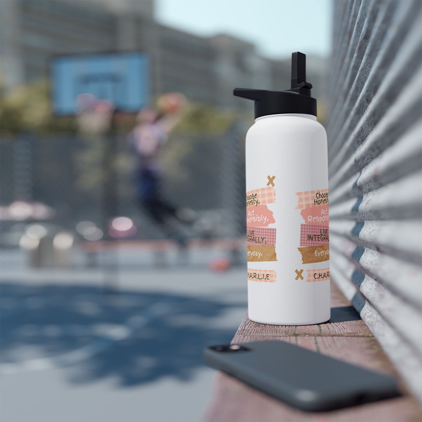 Personalized Initial Quote Note Steps Stainless Steel Water Bottle