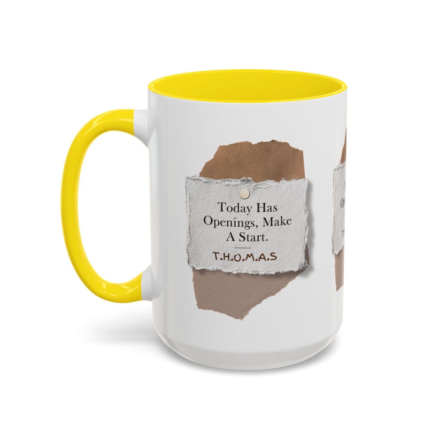 Personalized Torn Paper Note Accent Coffee Mug