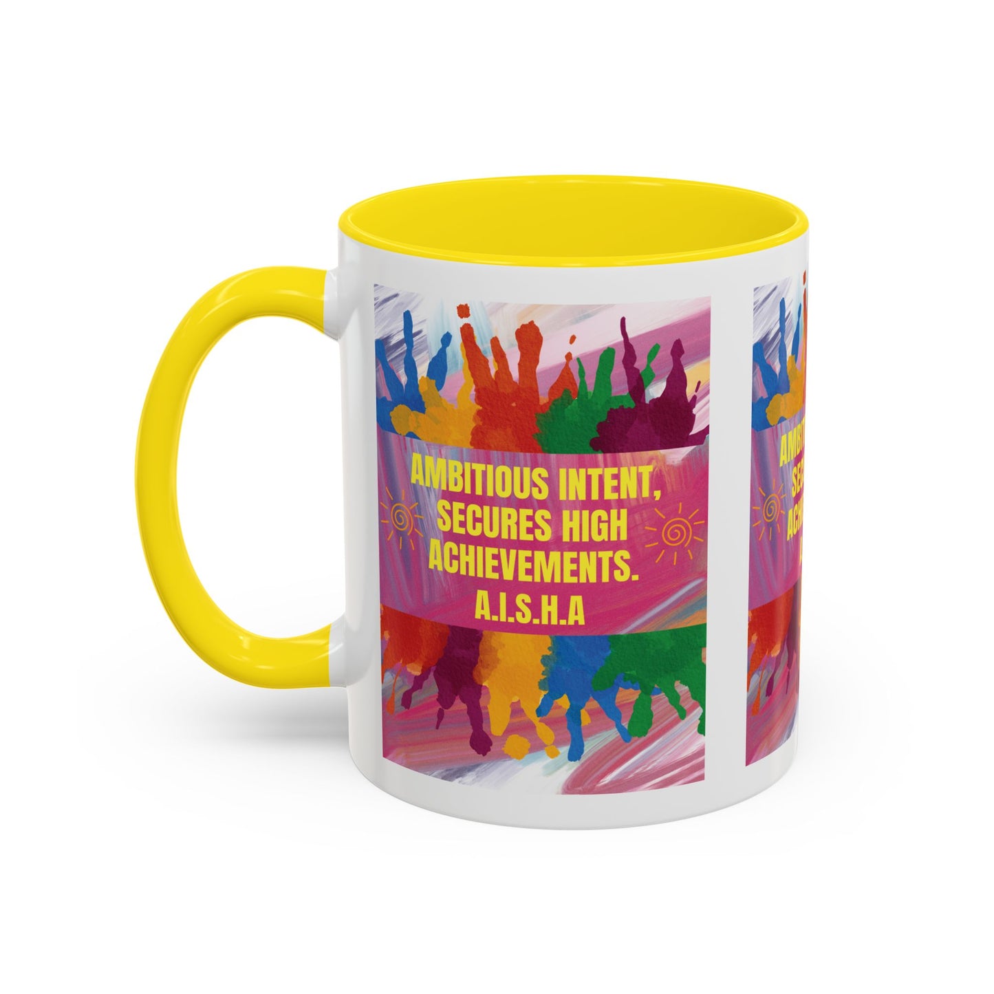 Personalized Initial Colorful Paint Accent Coffee Mug