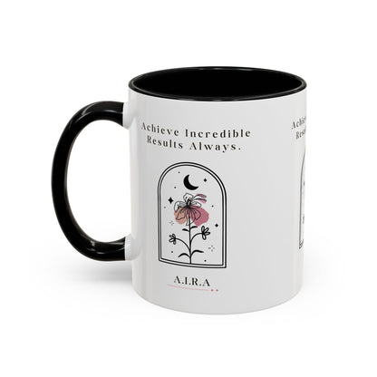 Personalized Initial Floral Moon Accent Coffee Mug