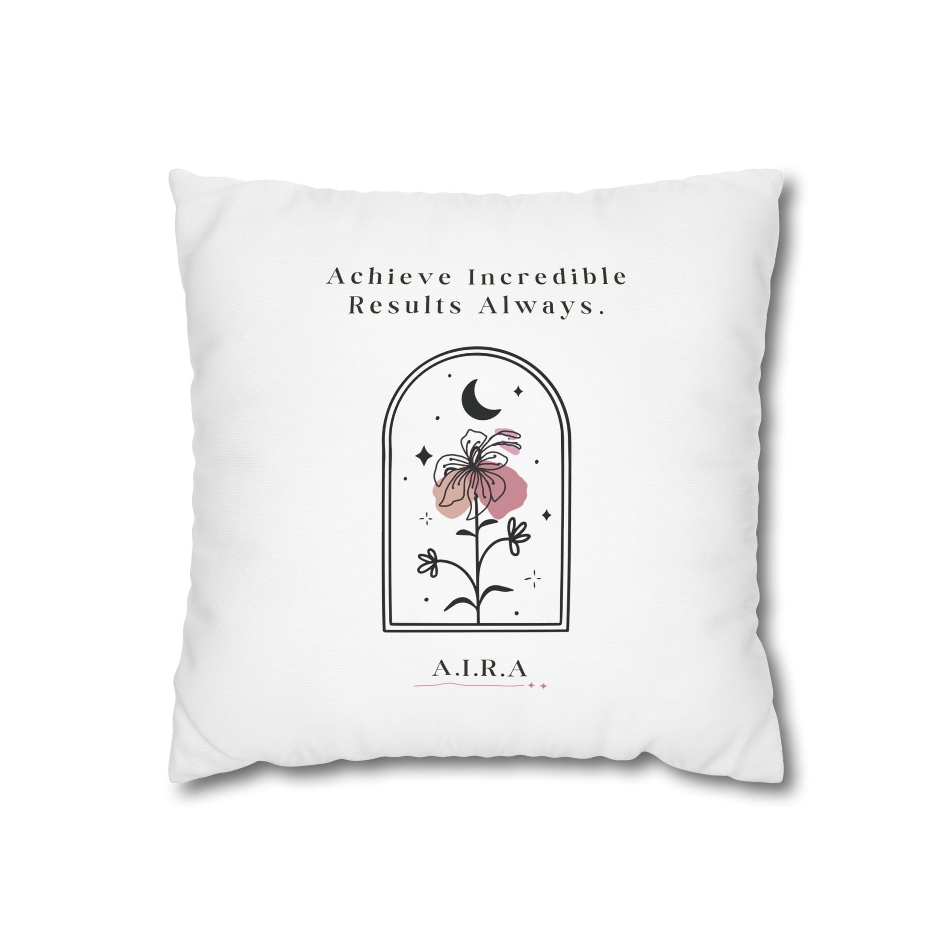 Customized monogrammed pillowcase with personalized quote. High-quality poly canvas square cushion cover, ideal for housewarming, wedding, or anniversary gifts with bespoke text.