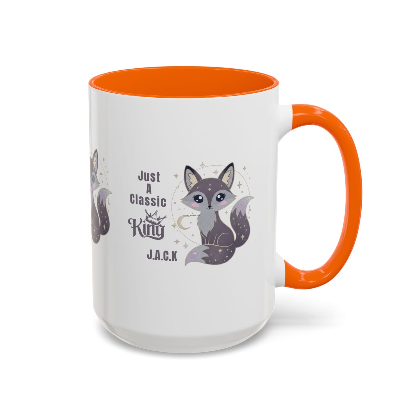Personalized Initial Fox King Accent Coffee Mug