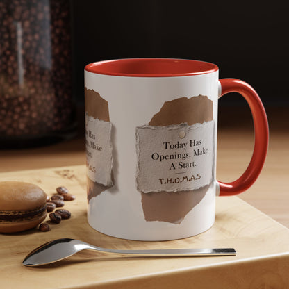 Personalized Torn Paper Note Accent Coffee Mug