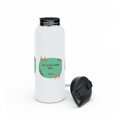 Personalized Initial Quote Oval Note Stainless Steel Water Bottle
