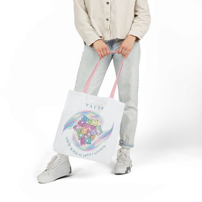 Personalized Initial Quote Pastel Cloud Canvas Tote Custom Name