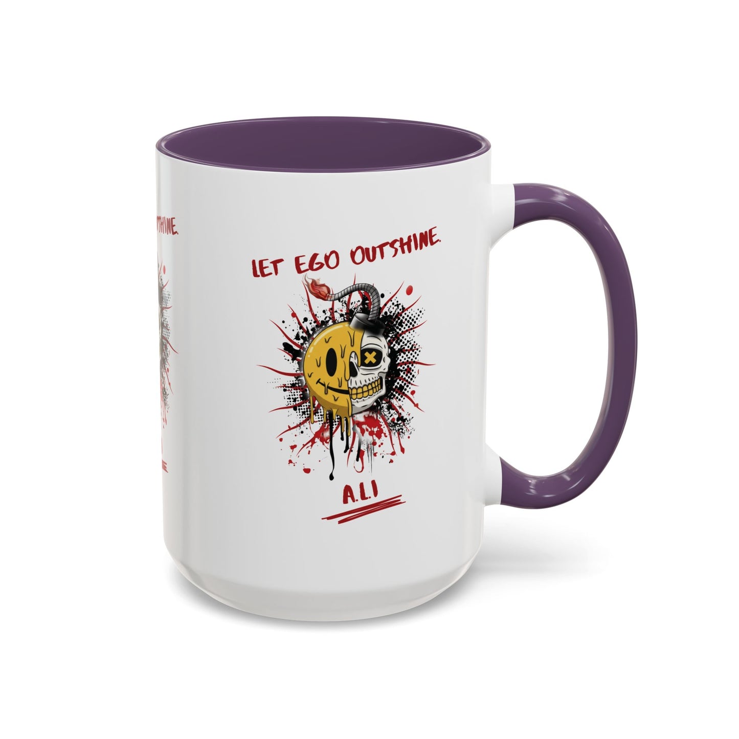 Personalized Split Smile Skull Accent Coffee Mug