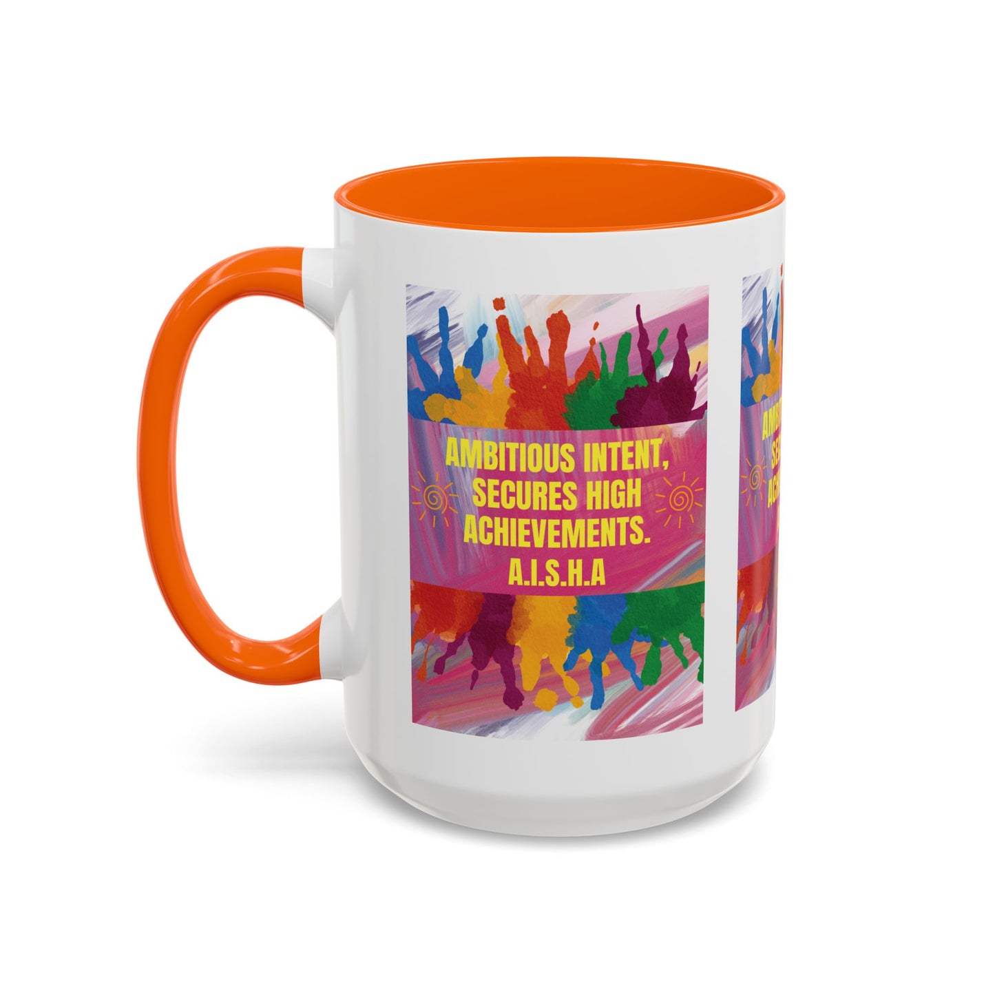 Personalized Initial Colorful Paint Accent Coffee Mug