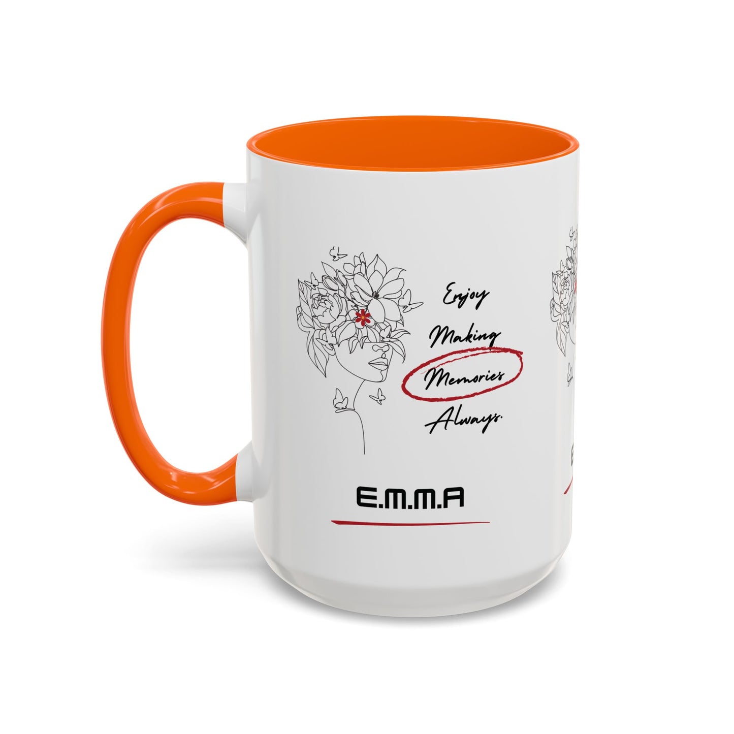 Personalized Initial Floral Girl Accent Coffee Mug
