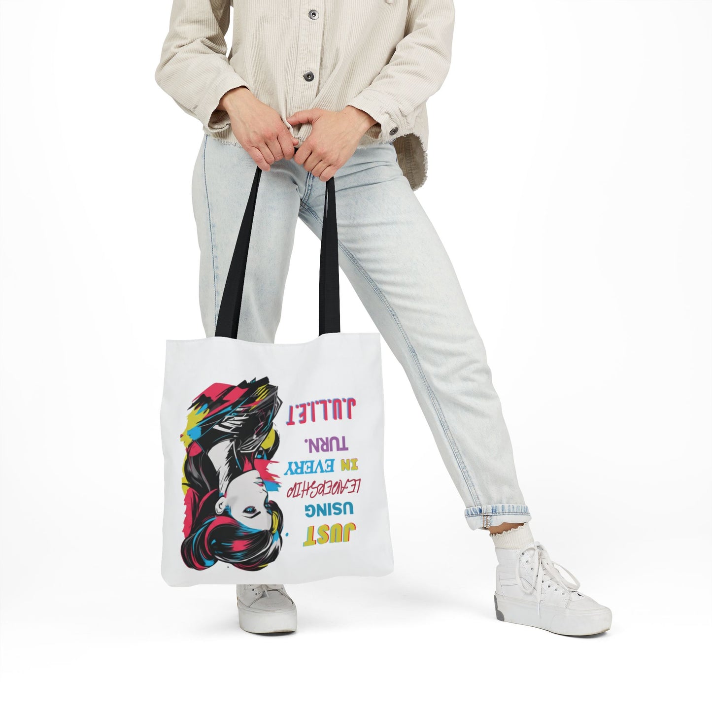 Personalized Initial Quote Cosmetic Colorful Girl Tote Custom Name