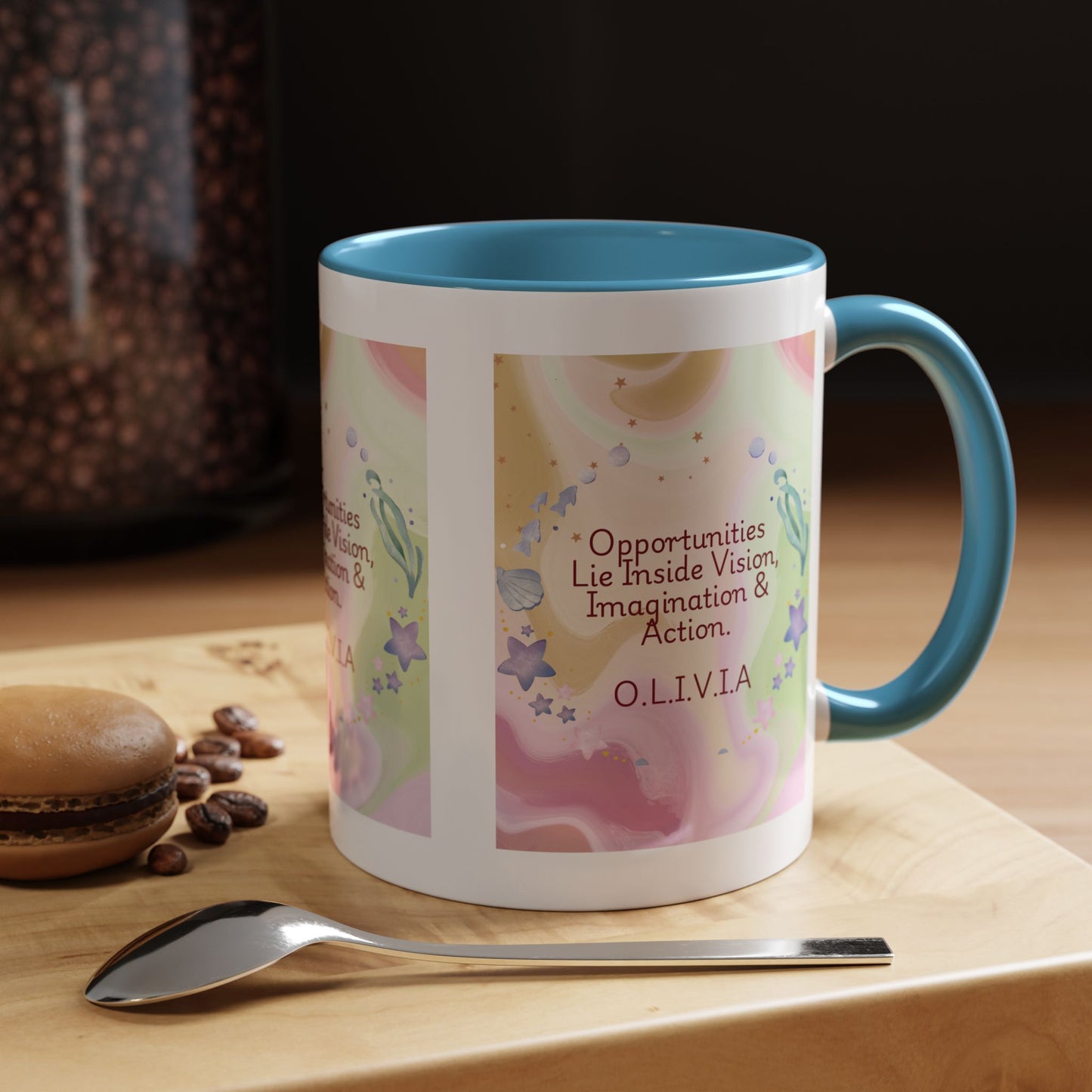 Personalized Ocean Theme Accent Coffee Mug