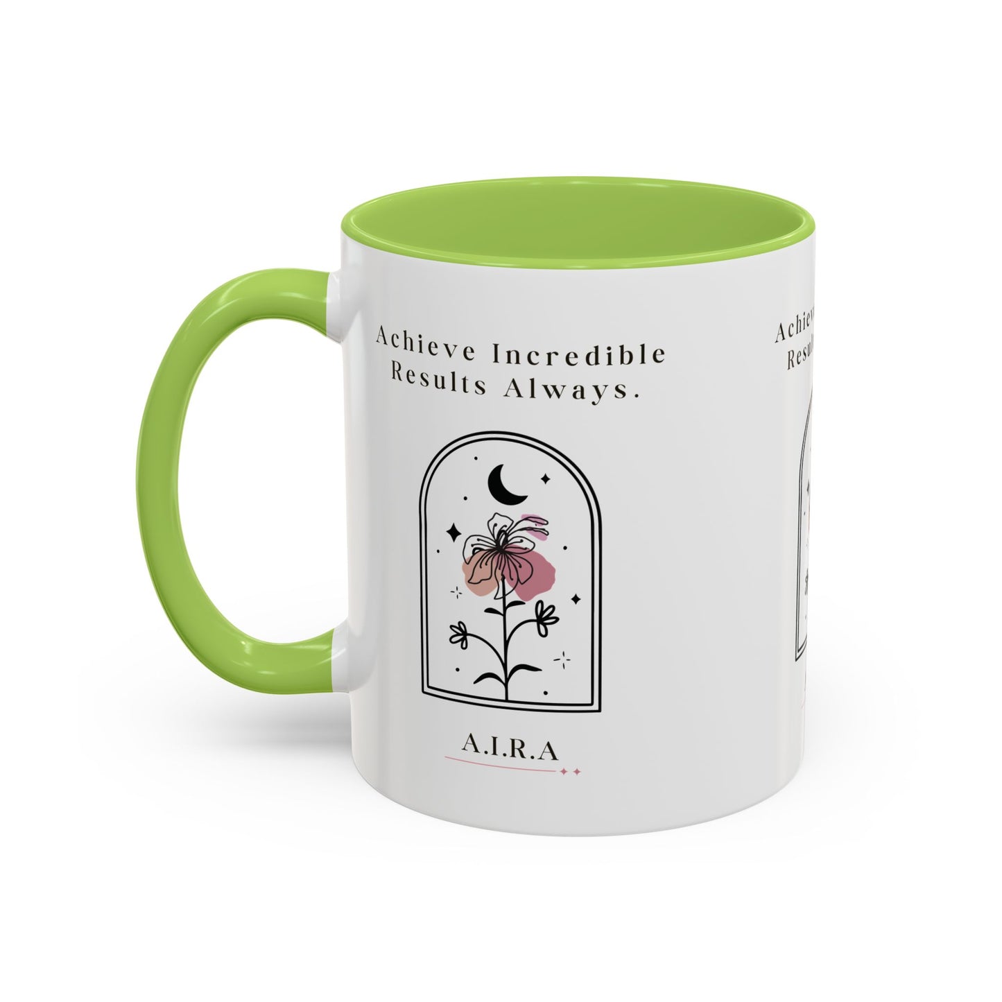 Personalized Initial Floral Moon Accent Coffee Mug