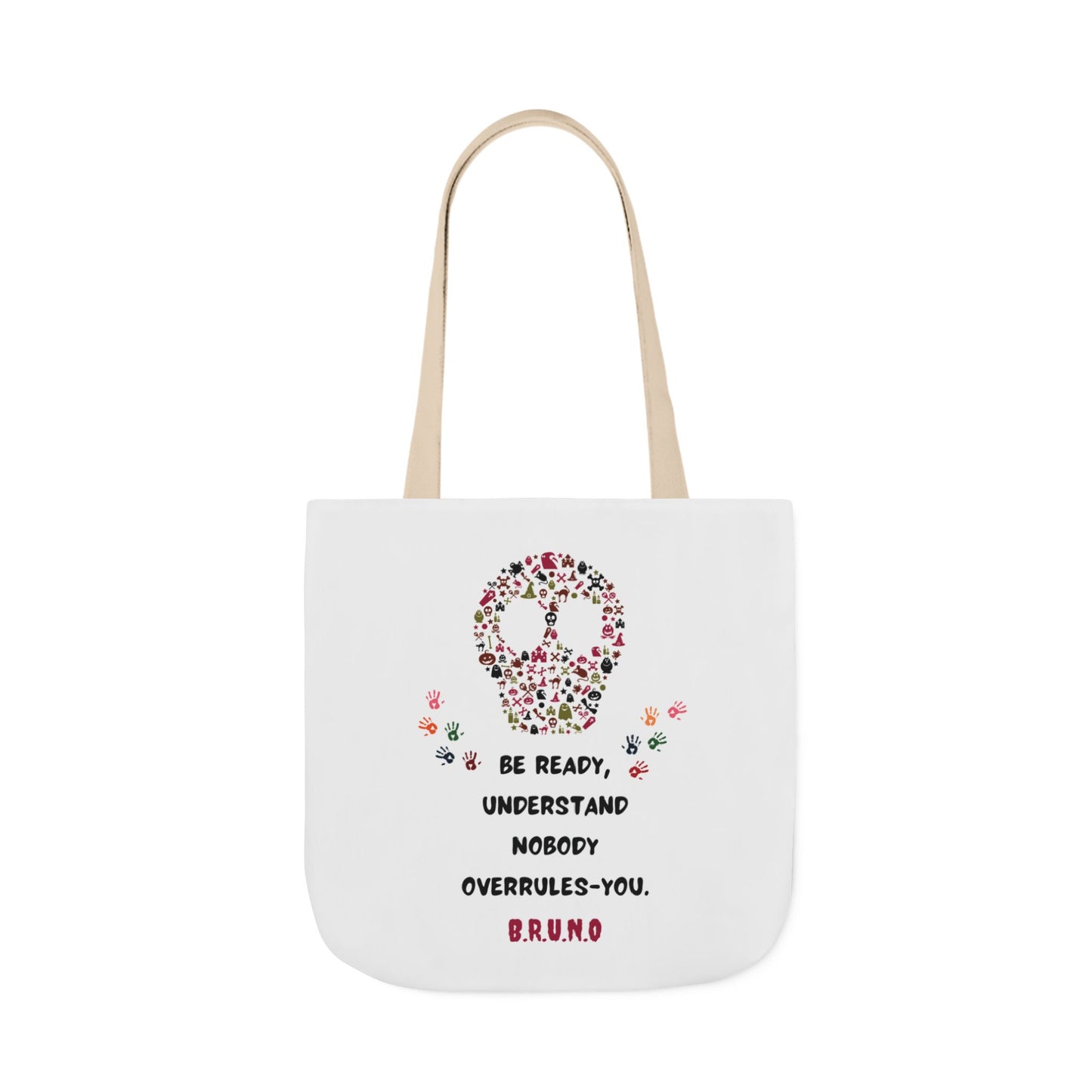 Personalized Initial Quote Floral Skull Canvas Tote Custom Name