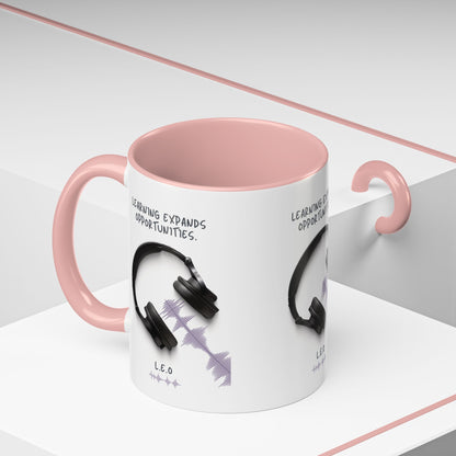 Personalized Initial Headphones Accent Coffee Mug