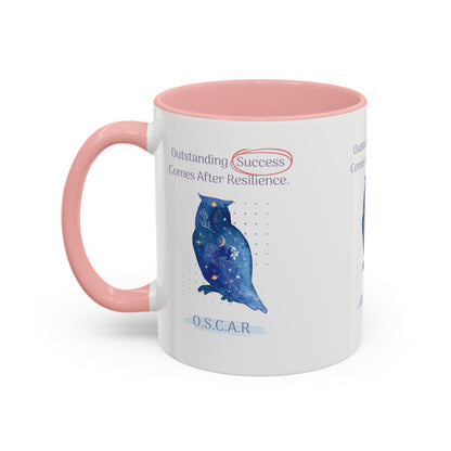 Personalized Initial Galaxy Owl Accent Coffee Mug