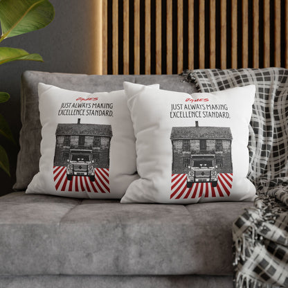 Personalized Initial Quote Vintage Car — Custom Sayings on Square Poly Canvas Pillowcase