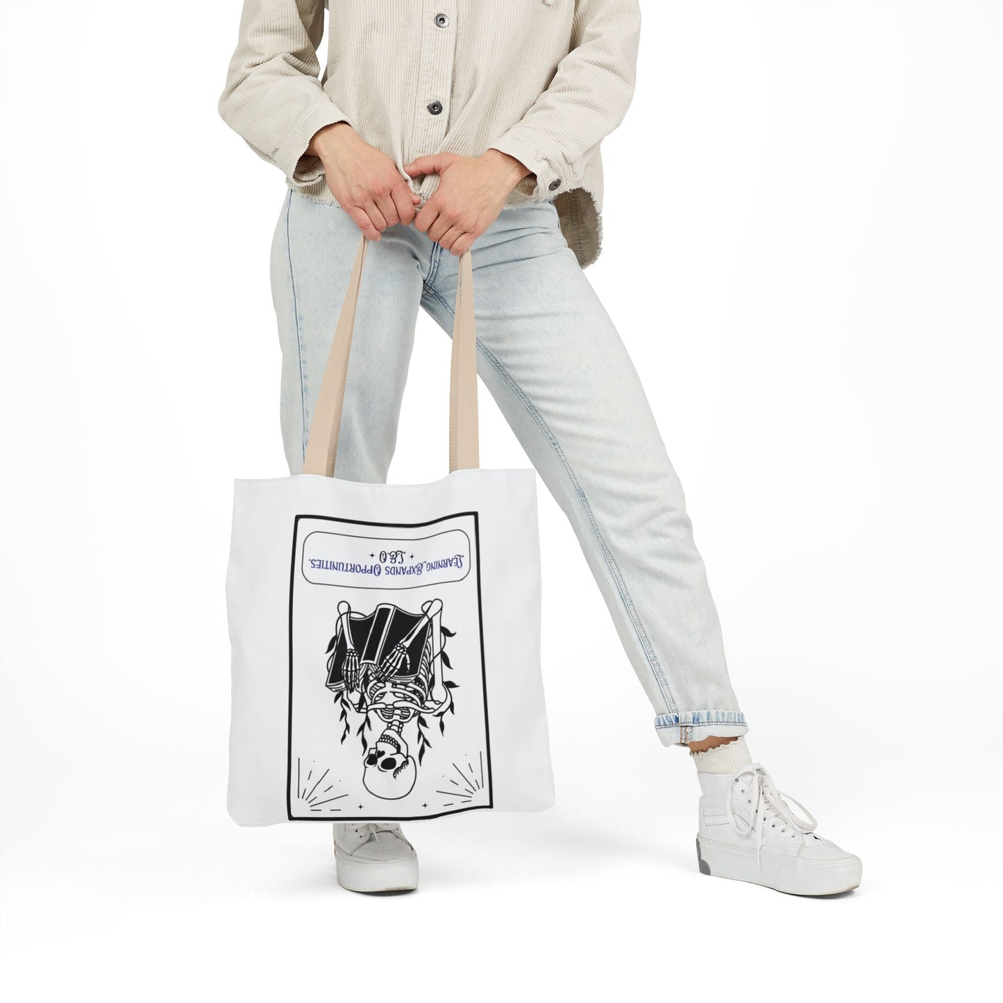 Personalized Initial Quote Skeleton Canvas Tote Custom Name