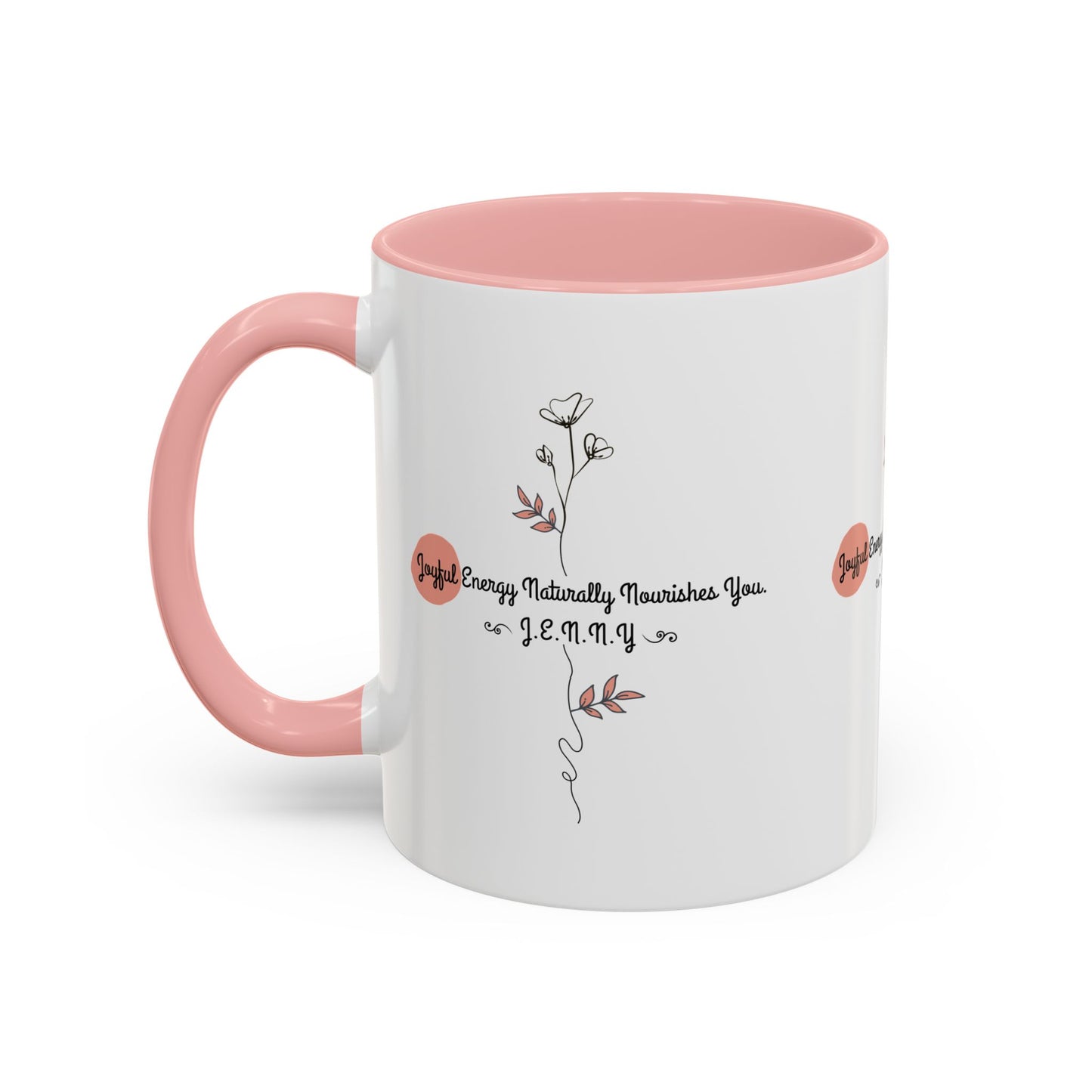 Personalized Initial Floral Minimalist Accent Coffee Mug