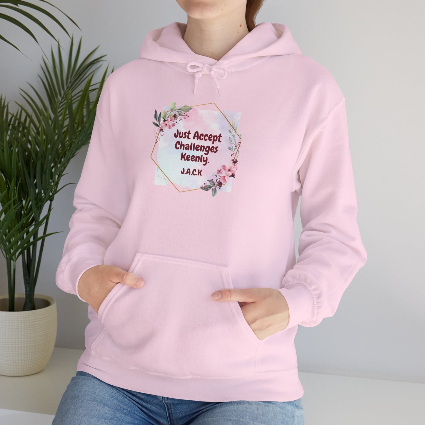 Personalized Floral Frame Hooded Sweatshirt